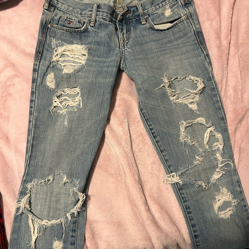 Hollister Light Blue Distressed Skinny Jeans